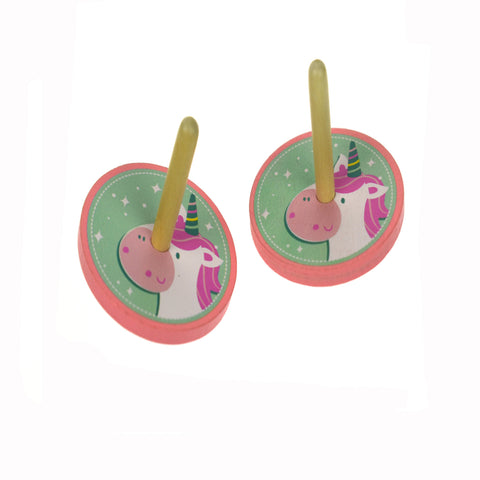 Wooden Unicorn Spinning Top