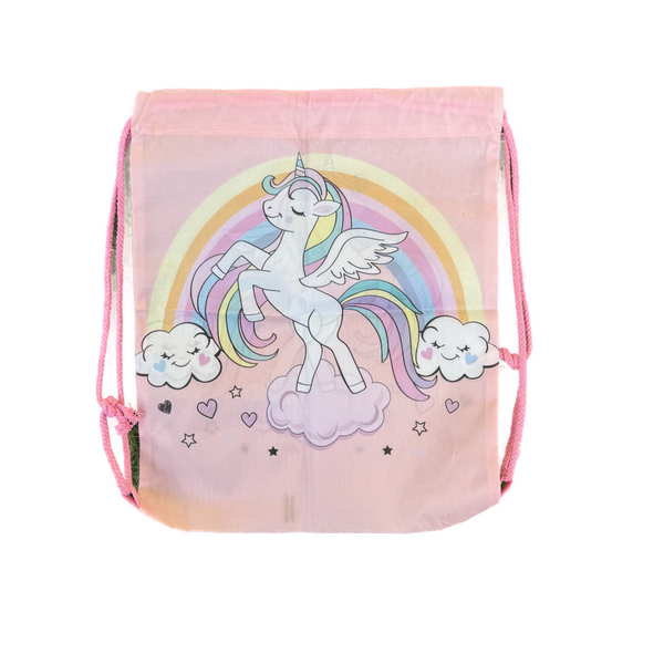 Pastel Pink Unicorn Drawstring Bag