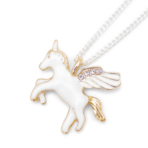 Gold Flying Unicorn Necklace