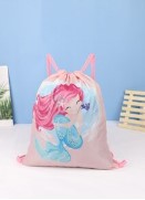 Pastel Pink Mermaid Drawstring Bag