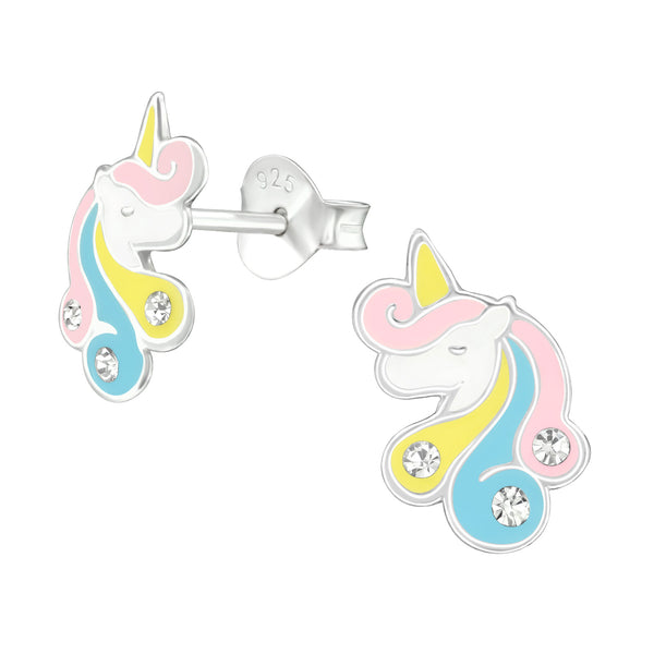 Pastel Unicorn Sparkly Stud Earrings