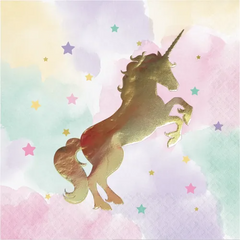 Unicorn Sparkle Gold Foil Lunch Napkins