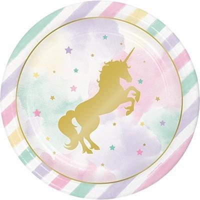Unicorn Sparkle Gold Foil Dinner Plates - Finding Unicorns