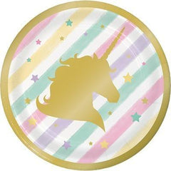 Unicorn Sparkle Gold Foil Lunch Plates - Finding Unicorns