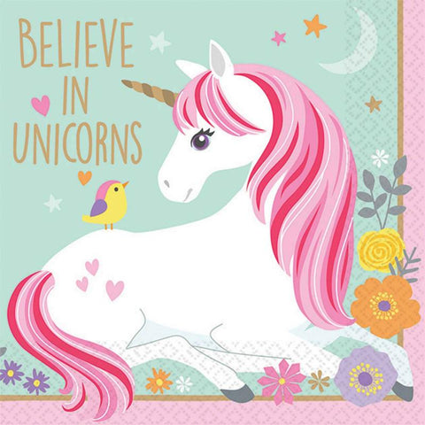 Magical Unicorn 'Believe in Unicorns' Napkins - Finding Unicorns