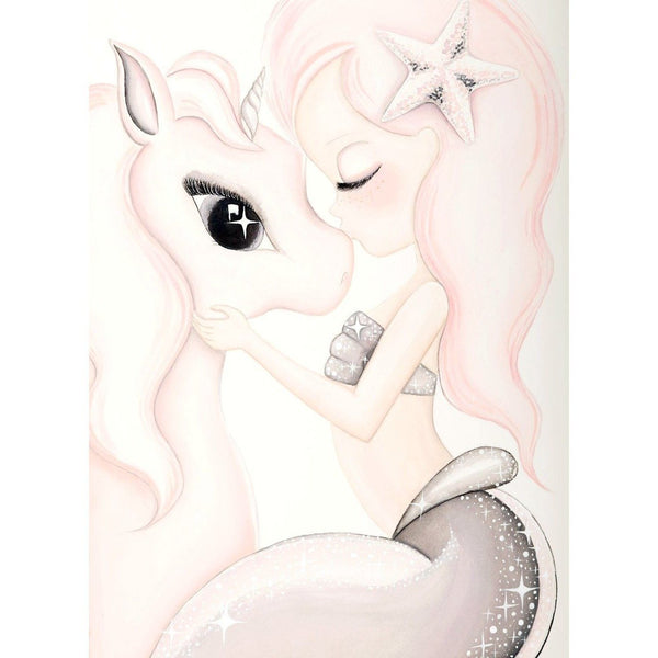 Cotton & Coral - Unicorn and Mermaid Artwork (Pink)
