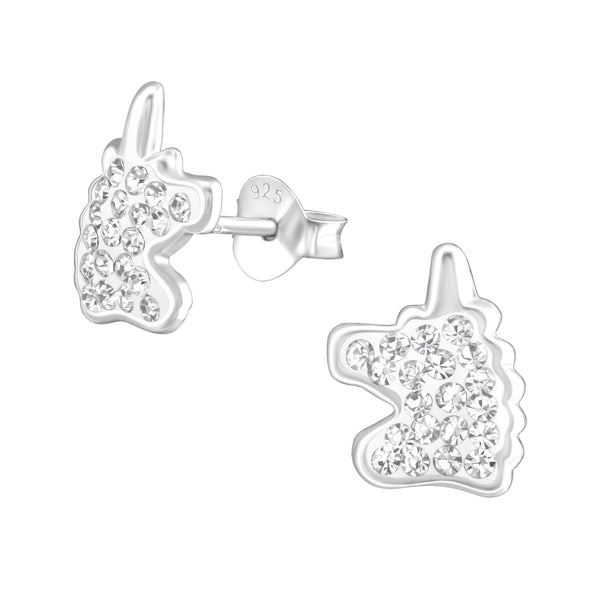 Crystal Diamante Unicorn Stud Earrings