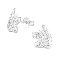Crystal Diamante Unicorn Stud Earrings