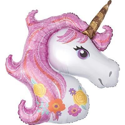 Unicorn Head Balloon - Floral Design - Finding Unicorns