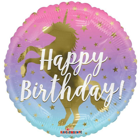 Foil Happy Birthday Unicorn Balloon - Finding Unicorns
