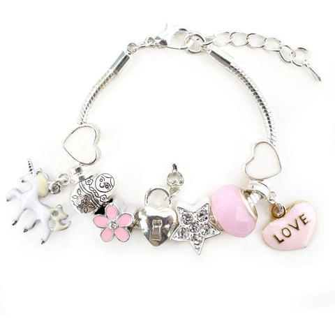 Unicorn Charm Bracelet - Pink - Finding Unicorns