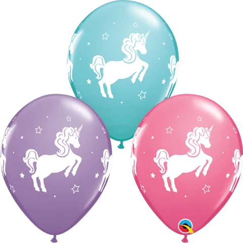 Round Whimsical Unicorn Balloons - 50 Pack - Finding Unicorns
