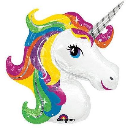 Unicorn Head Balloon - Rainbow