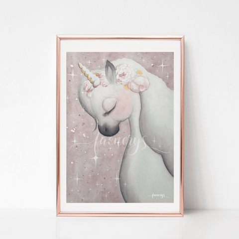 Winnie - Unicorn Watercolour Art Print - Finding Unicorns